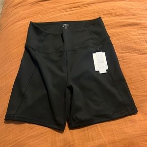 Black high-rise bike shorts